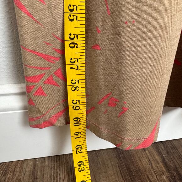 Floral Maxi Dress Size Large Tan Coral Tropical Vacation Resortwear Beachy - Picture 5 of 11